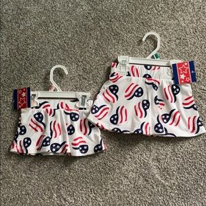 🇺🇸  Girls Red White & Blue Patriotic Skorts.